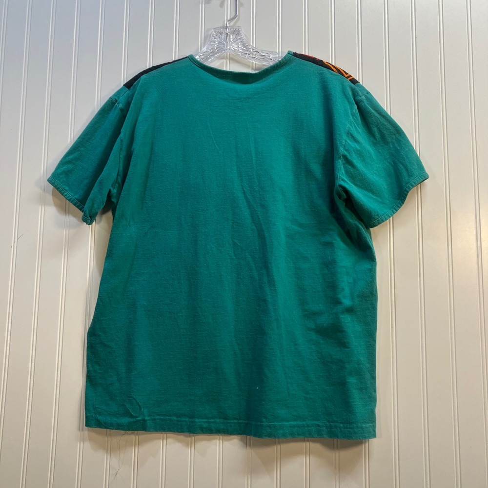 Indios by Siamarmola Womens XL Teal Mola Parrot Hand Made T-Shirt Costa Rica - Picture 4 of 7